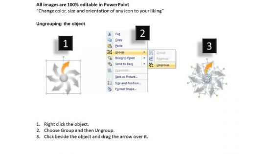 Seven Diverging Steps To Perform A Circular Task Cycle Diagram PowerPoint Templates