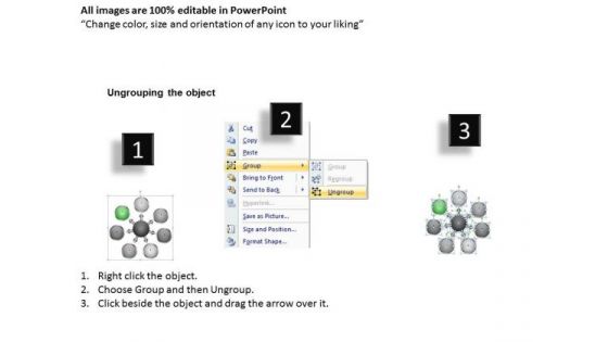 Seven Stages Explaining Concepts Circular Flow Motion Chart PowerPoint Slides