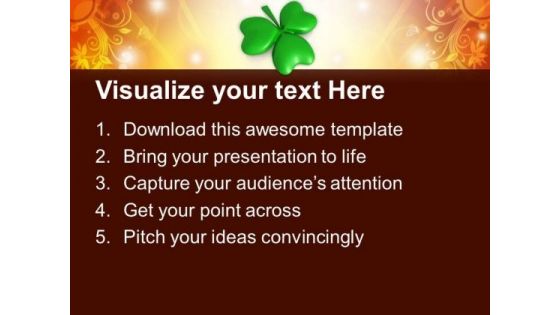 Shamrock 3 Cover Leaf Patricks Day PowerPoint Templates Ppt Backgrounds For Slides 0313