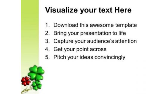 Shamrock Symbol Leafed Celebration PowerPoint Templates Ppt Backgrounds For Slides 0313