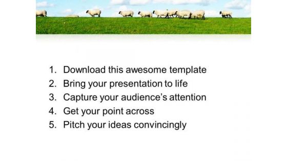 Sheep With Sky Background PowerPoint Templates Ppt Backgrounds For Slides 0613