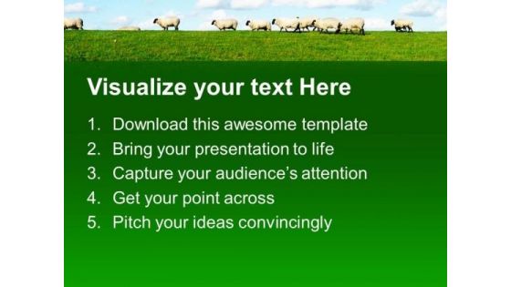 Sheep With Sky Background PowerPoint Templates Ppt Backgrounds For Slides 0613