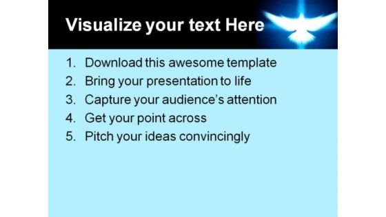 Shining Dove With Rays Animals PowerPoint Themes And PowerPoint Slides 0911