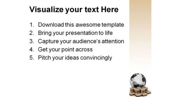 Shipping World Wide Concept Earth PowerPoint Template 0910