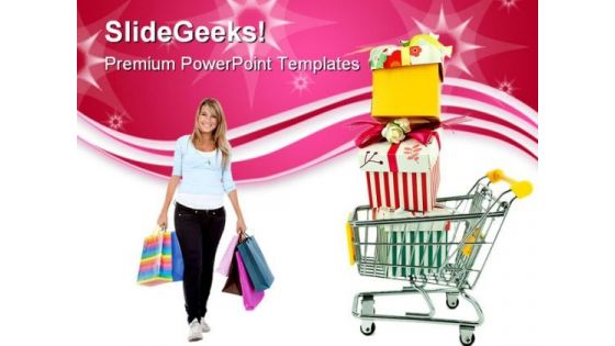 Shopping Cart Lifestyle PowerPoint Templates And PowerPoint Backgrounds 0211