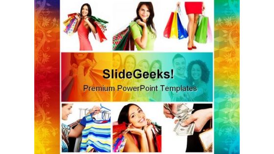 Shopping Women Lifestyle PowerPoint Template 0810