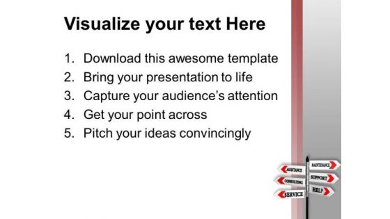Signboard Support Maintenance Help Metaphor PowerPoint Templates Ppt Backgrounds For Slides 1112