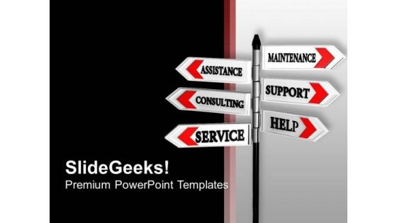 Signboard Support Maintenance Help Metaphor PowerPoint Templates Ppt Backgrounds For Slides 1112