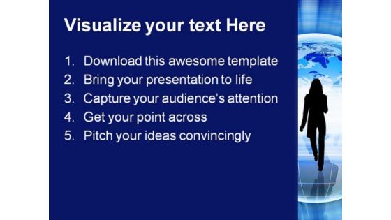Silhouettes Of People Globe PowerPoint Themes And PowerPoint Slides 0211