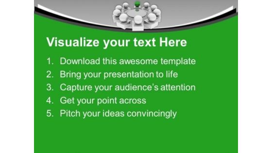 Silver Balls Around Circle Green Leader PowerPoint Templates Ppt Backgrounds For Slides 0213