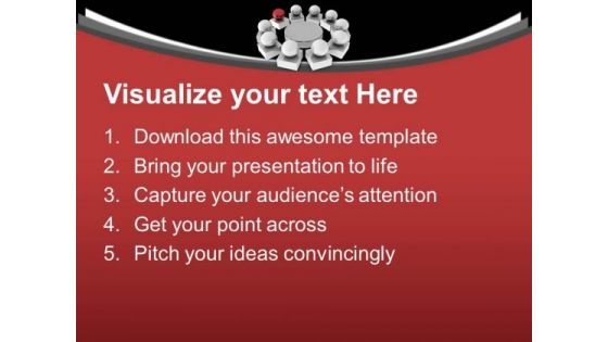 Silver Balls Arranged In Circle With Red Leader PowerPoint Templates Ppt Backgrounds For Slides 0213