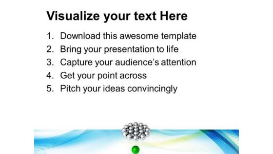 Silver Balls With Green Leader Symbol PowerPoint Templates Ppt Backgrounds For Slides 0113