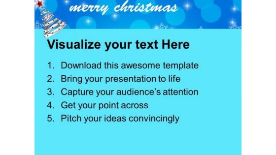 Silver Christmas Tree With Red Balls Festival PowerPoint Templates Ppt Backgrounds For Slides 1112