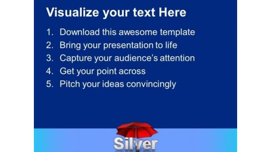 Silver Coins Under Umbrella PowerPoint Templates Ppt Backgrounds For Slides 0213