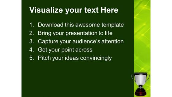 Silver Trophy For Winner In Competition PowerPoint Templates Ppt Backgrounds For Slides 0413