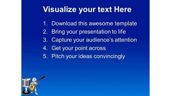 Singer With Mike Music Theme PowerPoint Templates Ppt Backgrounds For Slides 0413