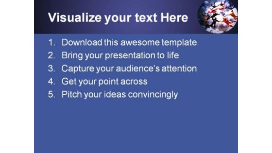 Sky Diving Teamwork PowerPoint Template 0610