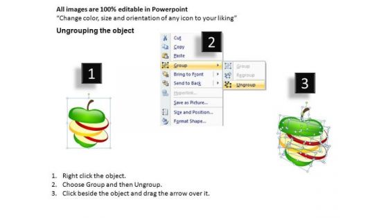 Sliced Apples Showing Synergies PowerPoint Slides And Ppt Diagram Templates