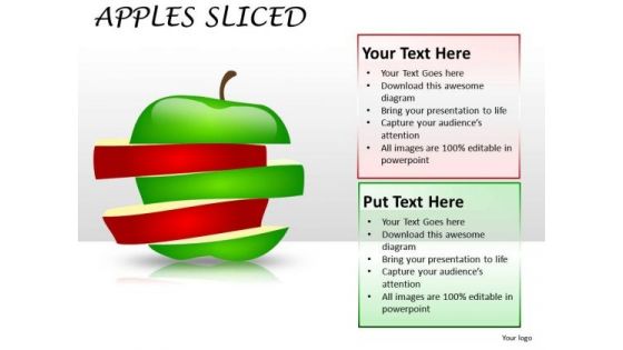 Slices And Merged Apples PowerPoint Slides And Ppt Diagram Templates