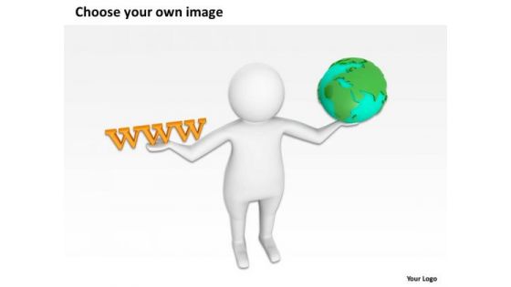 Small Business Network Diagram 3d Man Holding Globe PowerPoint Slides
