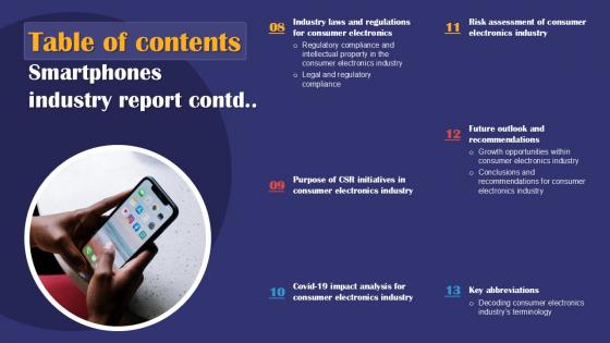 Smartphones Industry Report Table Of Contents PPT PowerPoint IR SS V
