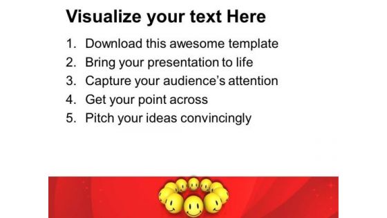 Smiley Balls For Happiness Theme PowerPoint Templates Ppt Backgrounds For Slides 0413