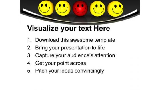 Smiley Team With Leader Teamwork PowerPoint Templates And PowerPoint Themes 1112
