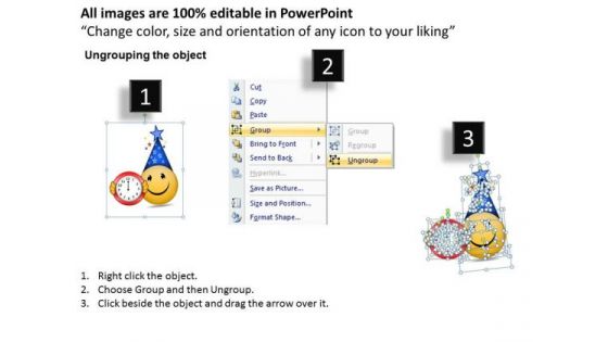 Smiley Wishing Happy New Year 2013 Flow Chart Creator Online PowerPoint Templates