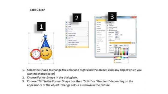 Smiley Wishing Happy New Year 2013 Flow Chart Creator Online PowerPoint Templates