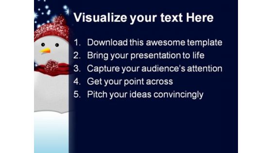 Snow Man01 Christmas PowerPoint Template 0610