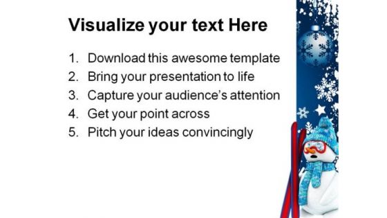 Snow Man Christmas PowerPoint Template 0610