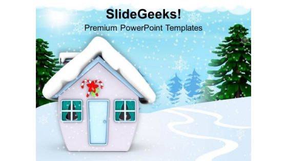 Snow Man Hut Winter Festival PowerPoint Templates Ppt Backgrounds For Slides 1212