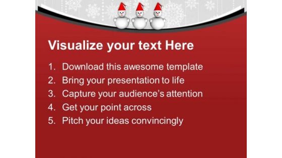 Snowman Christmas Cartoon Character PowerPoint Templates Ppt Backgrounds For Slides 0113