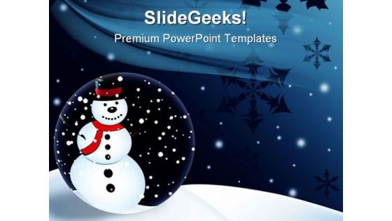 Snowman Christmas Holidays PowerPoint Template 1010