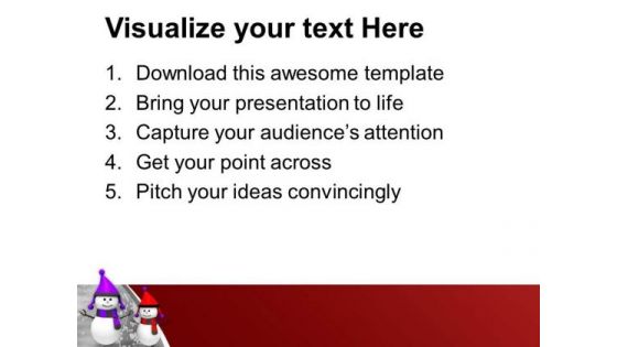 Snowman In Purple And Red PowerPoint Templates Ppt Backgrounds For Slides 0113