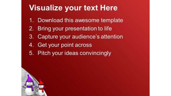 Snowman In Purple And Red PowerPoint Templates Ppt Backgrounds For Slides 0113