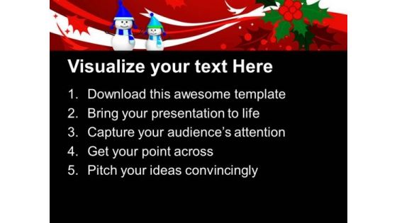 Snowman On Christmas Background PowerPoint Templates Ppt Backgrounds For Slides 1212