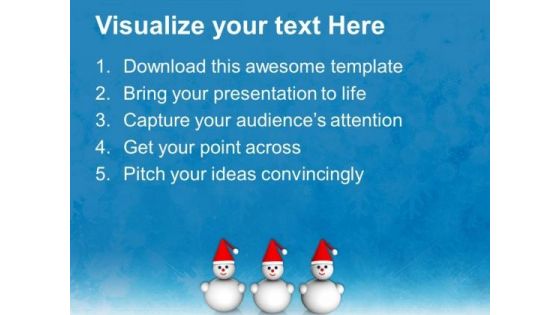Snowman On Winter Abstract Background PowerPoint Templates Ppt Background For Slides 1112