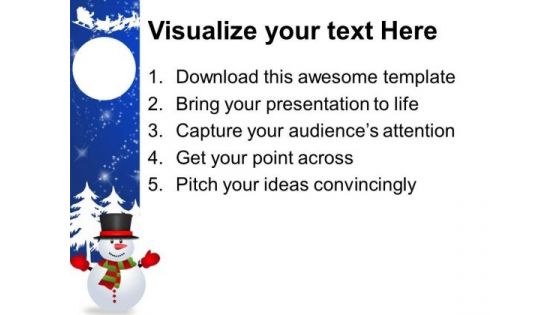 Snowman On Winter Abstract Background PowerPoint Templates Ppt Backgrounds For Slides 1112