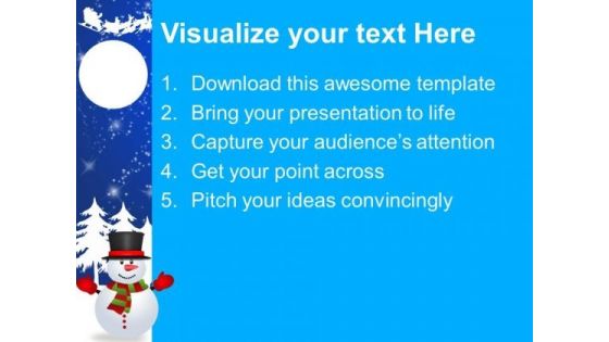Snowman On Winter Abstract Background PowerPoint Templates Ppt Backgrounds For Slides 1112
