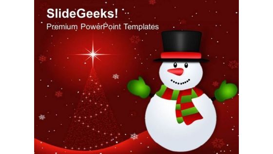 Snowman Winter Background Holidays PowerPoint Templates Ppt Backgrounds For Slides 1112