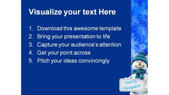 Snowman Wishing Christmas Festival PowerPoint Themes And PowerPoint Slides 0511