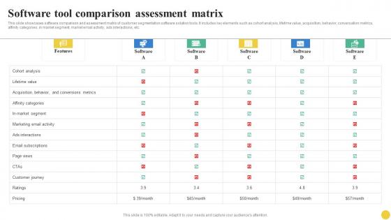 Software Tool Comparison Assessment Matrix User Segmentation Pictures Pdf