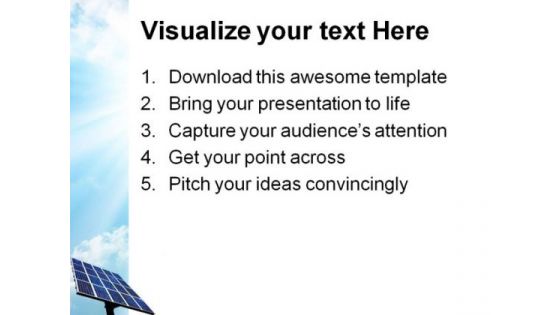 Solar Power Panel Technology PowerPoint Themes And PowerPoint Slides 0811