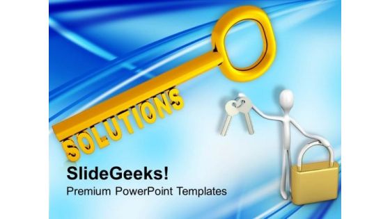 Solution Key Symbol For Success PowerPoint Templates Ppt Backgrounds For Slides 0213