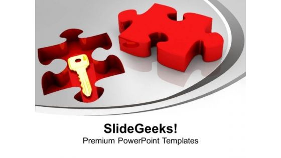 Solution Key Under Puzzle Problem PowerPoint Templates Ppt Backgrounds For Slides 0113