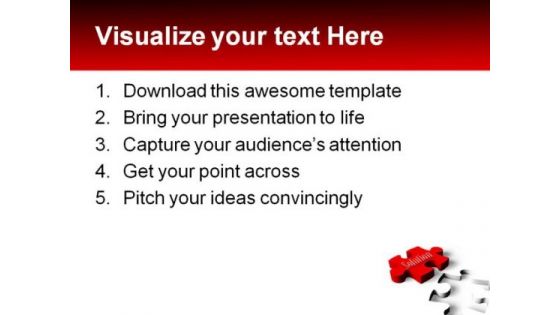 Solution Puzzle Shapes PowerPoint Template 0910