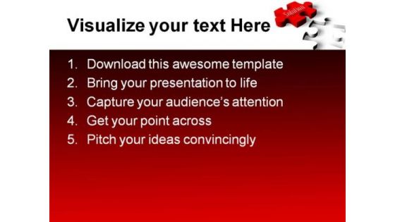 Solution Puzzle Shapes PowerPoint Template 0910
