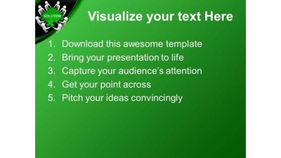 Solution To Problem As Team Effort PowerPoint Templates Ppt Backgrounds For Slides 0313