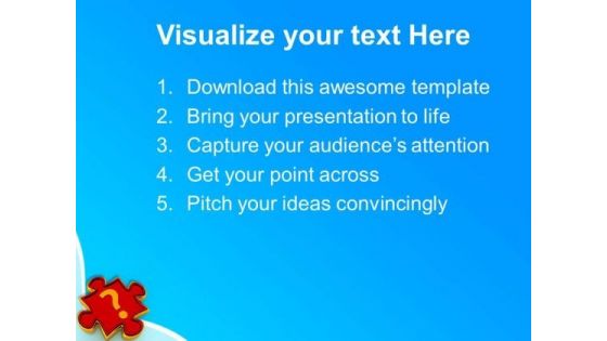 Solution To The Problem Business Metaphor PowerPoint Templates Ppt Backgrounds For Slides 0413